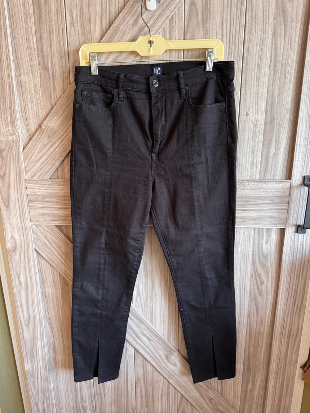 GAP Black Front Slit Skinny Ankle Pants